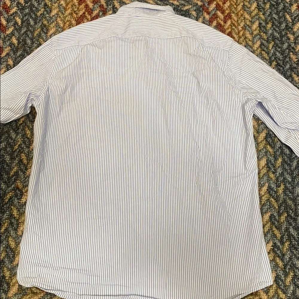 J. Crew Slim Size L Blue and White Casual Button Down Shirt Preppy Career